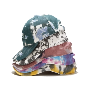 Casquette De Baseball Tie Dye Coton Réglable Respirant Protection Solaire Extérieure Mode Streetwear Hommes Femmes