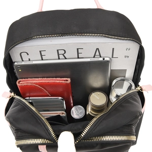 Mochila Oxford negra para mujer de gran capacidad para tableta, revistas y artículos de aseo
