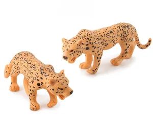 Detailed realistic leopard model set including two spotted figures for decoration