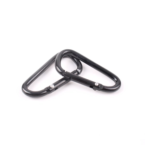 D-ring matte black spring gate carabiner hooks for outdoor backpack and kettle accessories