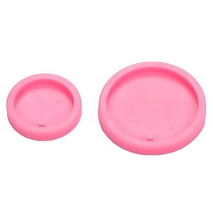 Ensemble de moules ronds en silicone rose pour résine porte-clés avec trou de suspension