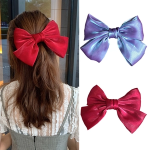 Große Satin-Schleifen-Haarspangen in Rot, Lila und Rosa für Damen-Frisuren