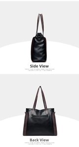 Detail view of the large tote bag showing the side profile and the back zippered pocket