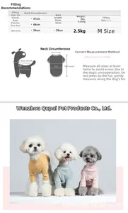 Size chart for small dog high-neck warm sweaters with measuring guide and fitting suggestions