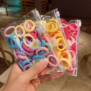 Colorful high elasticity hair bands for girls in a clear fashion jewelry zipper bag