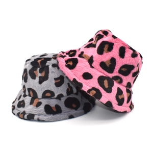 Chapeau Bob En Fausse Fourrure À Imprimé Léopard Hiver Chaud Peluche Mode Pour Hommes Femmes Chapeau D'extérieur Épais