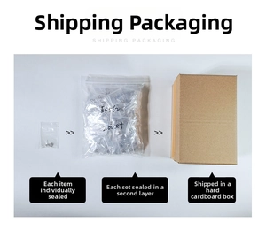 Three-layer shipping process with 925 silver crown rings in PE bags and a cardboard box