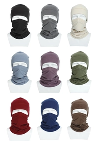 Winter thermal fleece hat and neck warmer set in nine different solid colors
