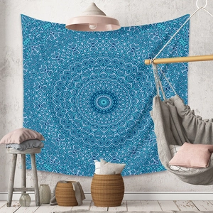 Tenture murale mandala bleu bohème pour décoration de chambre et intérieur maison