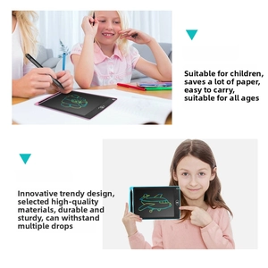 Pink and blue LCD writing tablets for kids shown during creative drawing and writing
