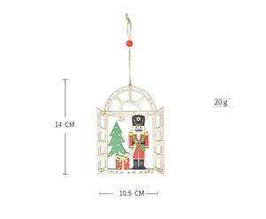 Detailed size specifications for wooden nutcracker soldier Christmas tree ornament