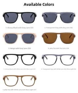 Display a matrice di occhiali oversize vintage con varie lenti e montature colorate