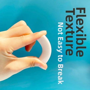 Close-up of flexible and durable white cooling neck ring showing high elasticity