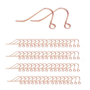 Rose gold plated copper 9-shape earring hooks for DIY jewelry making on white background
