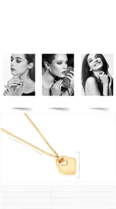 Detailed spec sheet of heart padlock pendant necklace in stainless steel with dimensions