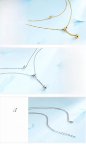 Détail du collier à pampilles en acier titane hypoallergénique avec chaîne de rallonge réglable