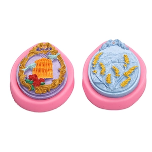 Silicone molds for vintage birdcage and wheat ear pendants for DIY fondant cake decor