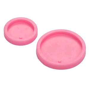 Lot de moules ronds en silicone rose en deux tailles pour porte-clés DIY et pâtisserie