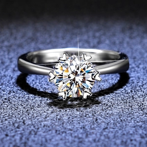 925 Sterling Silver Moissanite Ring Luxury Heart Shaped Six Prong Setting Snowflake Design Engagement Ring For Women Jewelry Gift