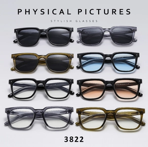 Collection of stylish square frame sunglasses with metal cross star rivets in various colors