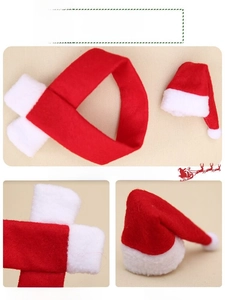 Close-up of non-woven Christmas bottle cap and headband with premium fabric texture