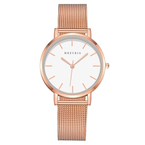 Women Quartz Watch Stainless Steel Mesh Strap Minimalist Dial Nordic Simple Fashion Luxury Ladies Wristwatch