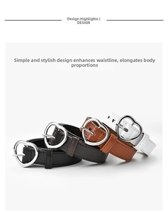 Detailed view of four fashion belts featuring heart-shaped silver buckles and faux leather straps