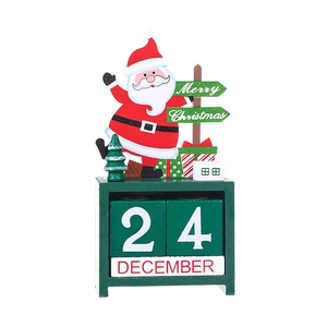 Wooden Santa Claus advent calendar ornament with movable date blocks for Christmas decor
