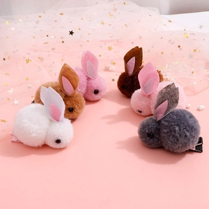 Cute Plush Rabbit Hair Clips Hair Ties Headbands Cartoon Animal Shape Hair Accessories For Girls