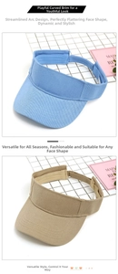 Close-up detail of twill fabric texture and curved brim on adjustable sun visor hats
