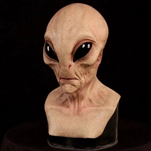 Realistic alien mask with detailed skin texture and wrinkles for Halloween costumes