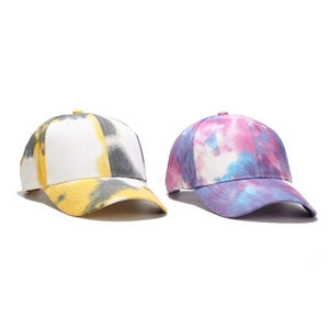 Lot de deux casquettes de baseball colorées tie-dye pour hommes et femmes tons pastels