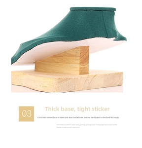 Detail of 1.7cm thick solid wood base for jewelry display with stable structure