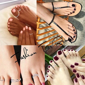 Bohemian Copper Toe Rings Adjustable Open Geometric Heart Infinity Wave Carved Foot Jewelry Gold Silver Plated Collection