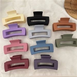 Matte finish rectangular hollow hair claws in various Morandi colors set of nine
