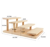 Detailed view of 4-tier wooden jewelry display stand with dimensions 26.5x16.5x10.5cm