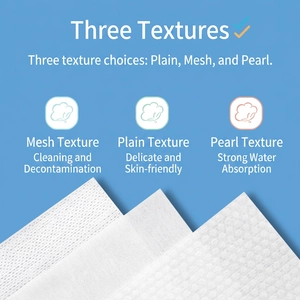 Thick disposable facial towels in pearl, plain, and mesh patterns for skincare