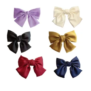 Elegante Große Haarklammern Schleife Satin Samt Perlmutt Stoff Haarnadel Federclip Koreanischer Stil Haarschmuck
