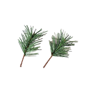 Set di 2 rametti di aghi di pino artificiali per decorazioni natalizie fai da te verde