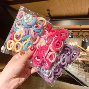 Three packs of high-elasticity colorful hair ties in soft pastel shades for children