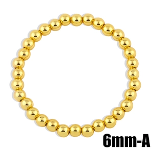 Bracelet à billes dorées de 6mm bijoux perlés minimalistes pour femmes et couples