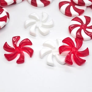 Red and white peppermint candy ornaments for Christmas tree and DIY decoration