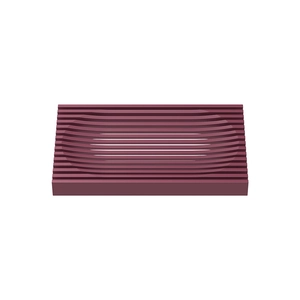 Deep purple silicone soap dish featuring a rectangular slotted drainage design