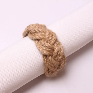 Handmade Braided Hemp Rope Napkin Rings Rustic Jute Fiber Table Buckles For Wedding Banquet Party Farmhouse Home Decor