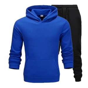 Ensemble de survêtement en polaire bleu roi avec pantalon de jogging noir mixte