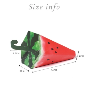 Detailed size information for watermelon shaped candy gift box with measurements