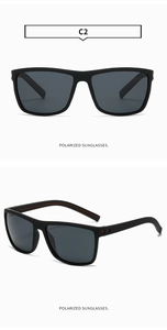Polarized sports sunglasses featuring carbon fiber texture frames and red accent details