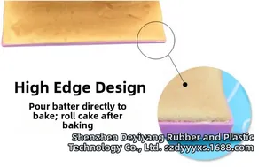 Detailed view of purple silicone baking mat with raised edges for Swiss rolls and cakes