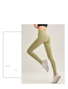 Leggings de yoga taille haute vert olive avec découpes laser et effet sculptant du corps