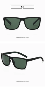 Detail of C4 polarized sunglasses with black matte carbon fiber texture and green lenses